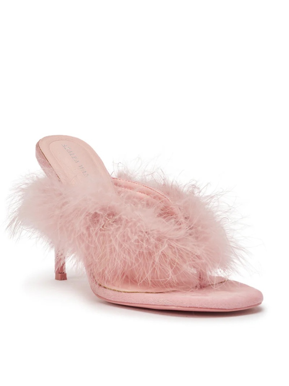 Pink Feather Heeled Sandals